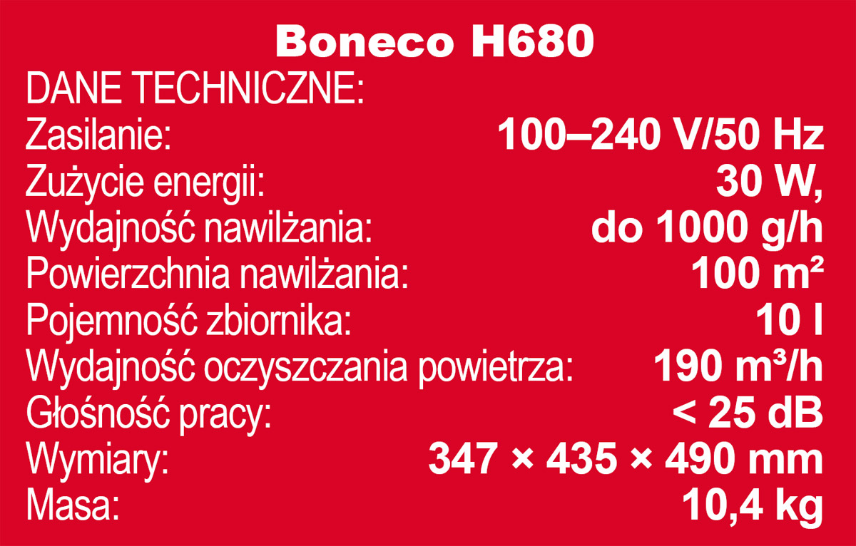 Boneco H680 – oczyszczacz z nawilżaniem 3